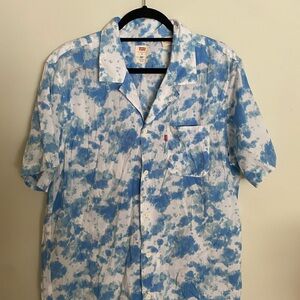Levi's Casual Blue and White Button Down Shirt